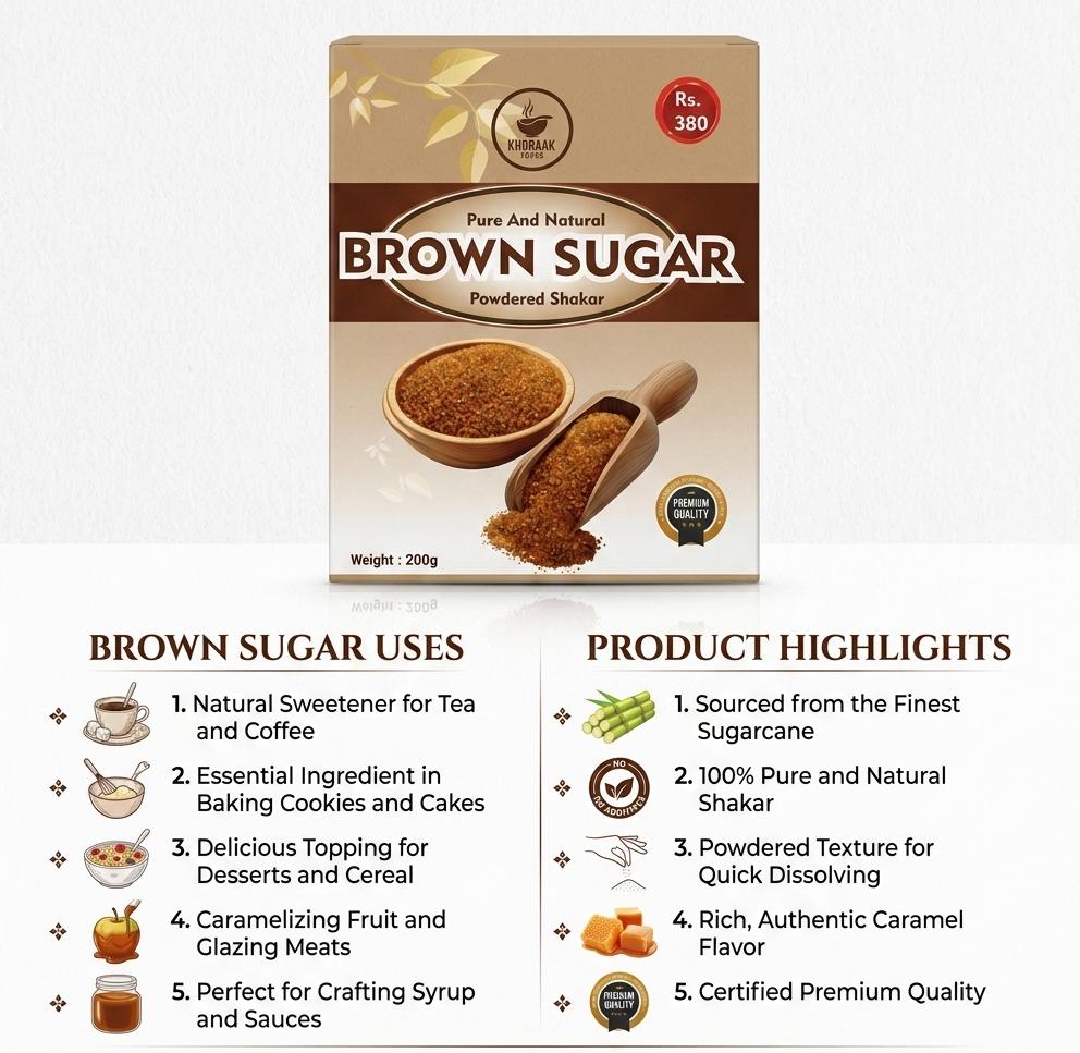 Natural Brown Sugar Shakar for Tea and Baking