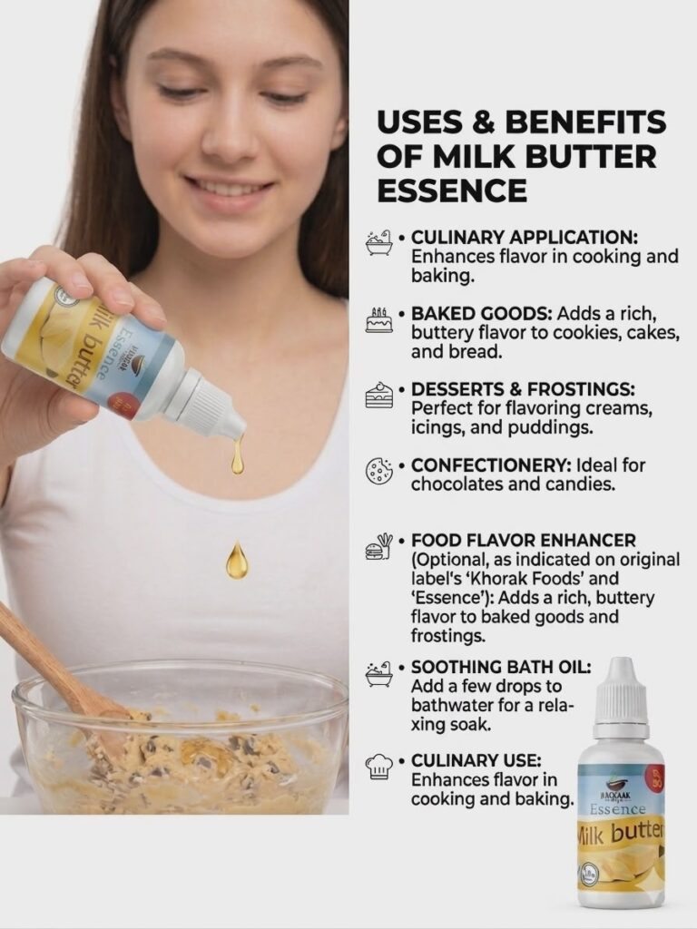 Khoraak Foods essence milk butter flavor concentrated liquid bottle