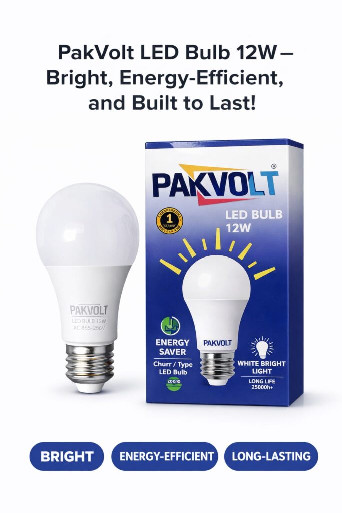 PakVolt LED bulb 12W bright energy efficient long lasting lighting