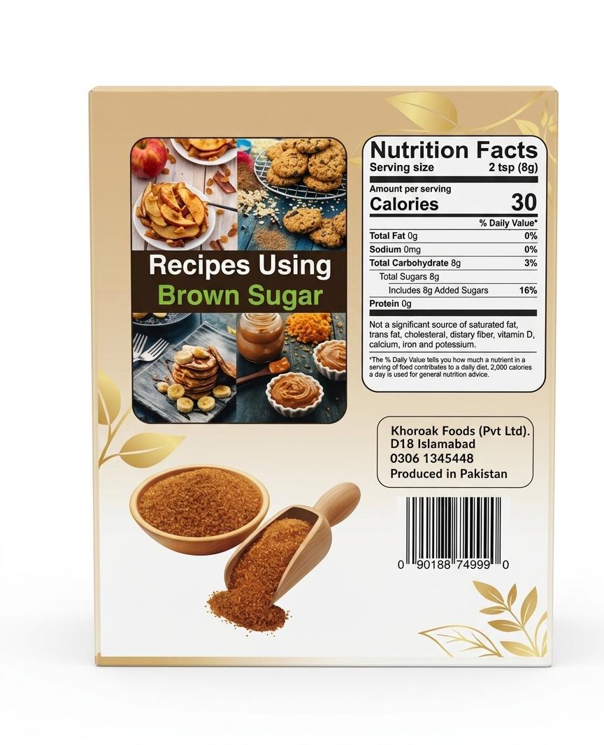 Khoraak Foods premium quality brown sugar hygienic packaging