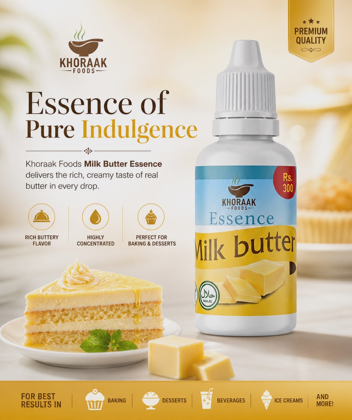 Khoraak Foods Milk Butter Essence premium quality flavor essence bottle