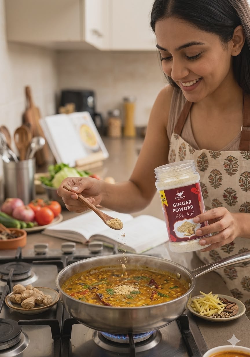 Khoraak Foods Ginger Powder premium jar healthy spice product