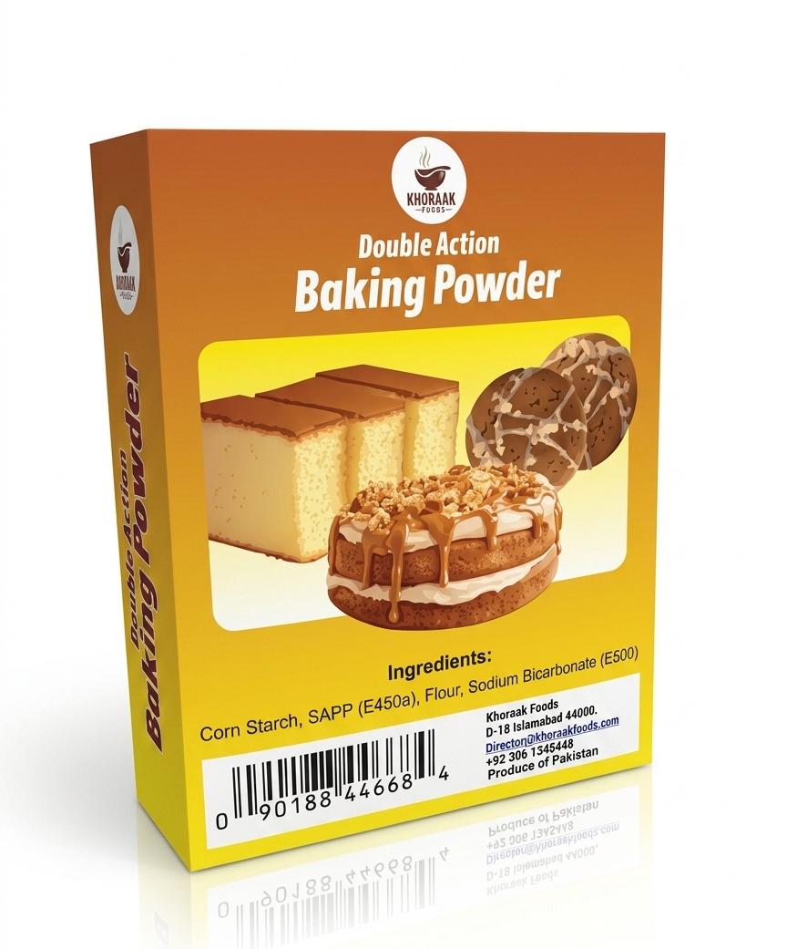 Double action baking powder Khoraak Foods for fluffy cake