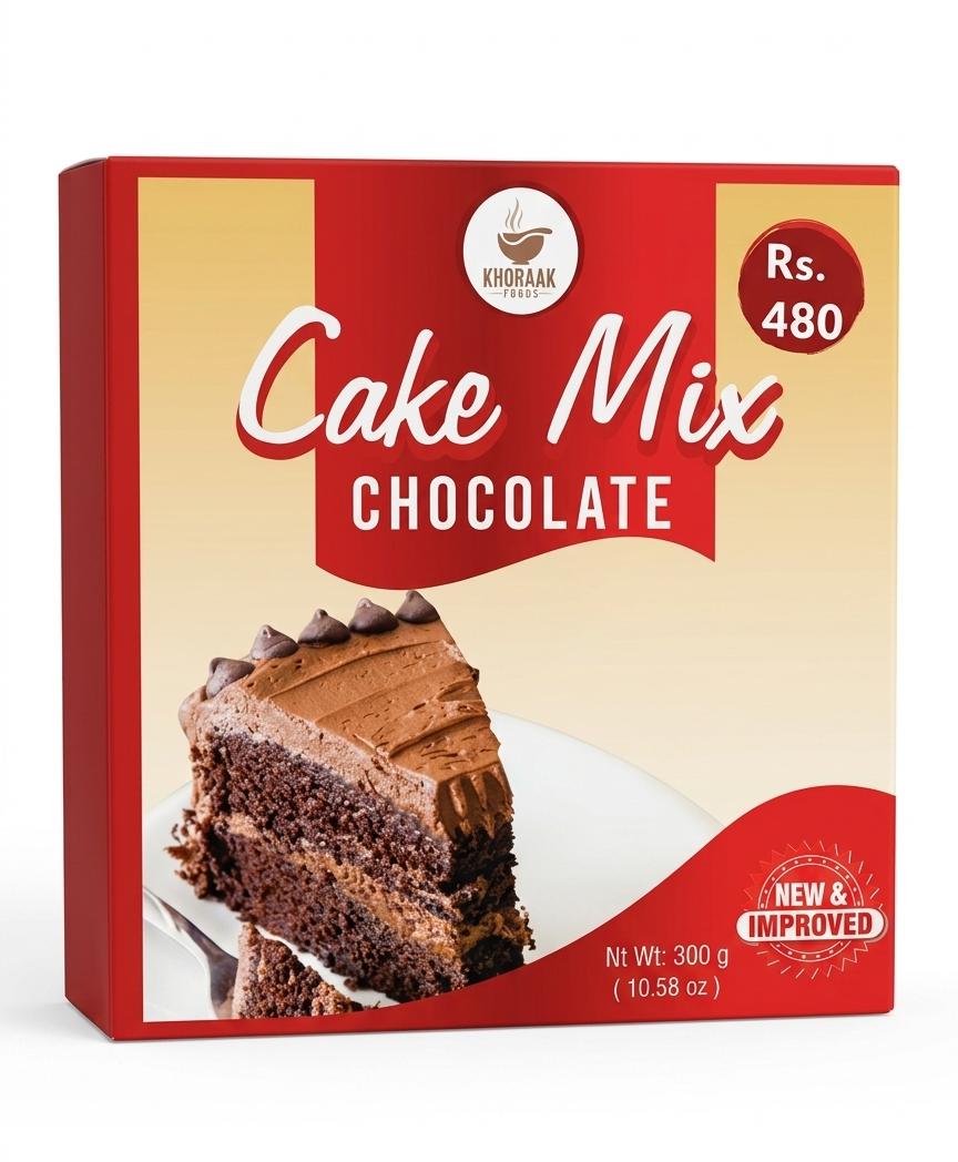 soft moist chocolate cake slice made from Khoraak Foods cake mix
