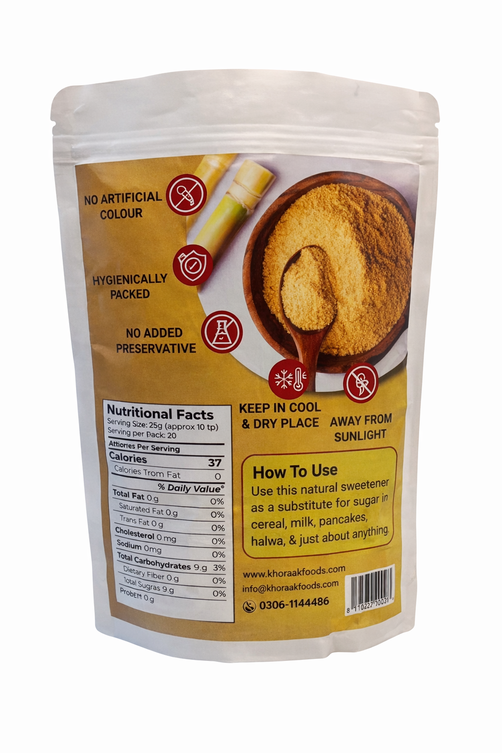 🍯 Shakar (Desi Sugar) 500g – Premium Quality Kraft Pack - Image 2