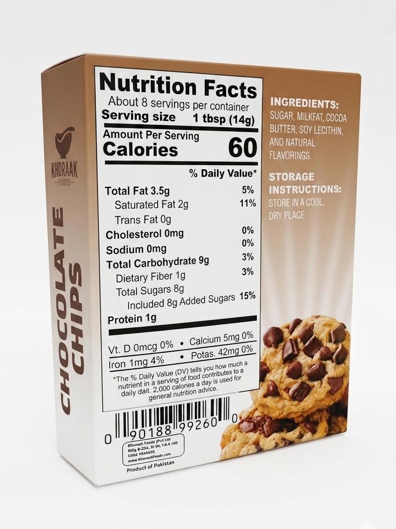 Khoraak Foods chocolate chips used in muffins and cookies baking