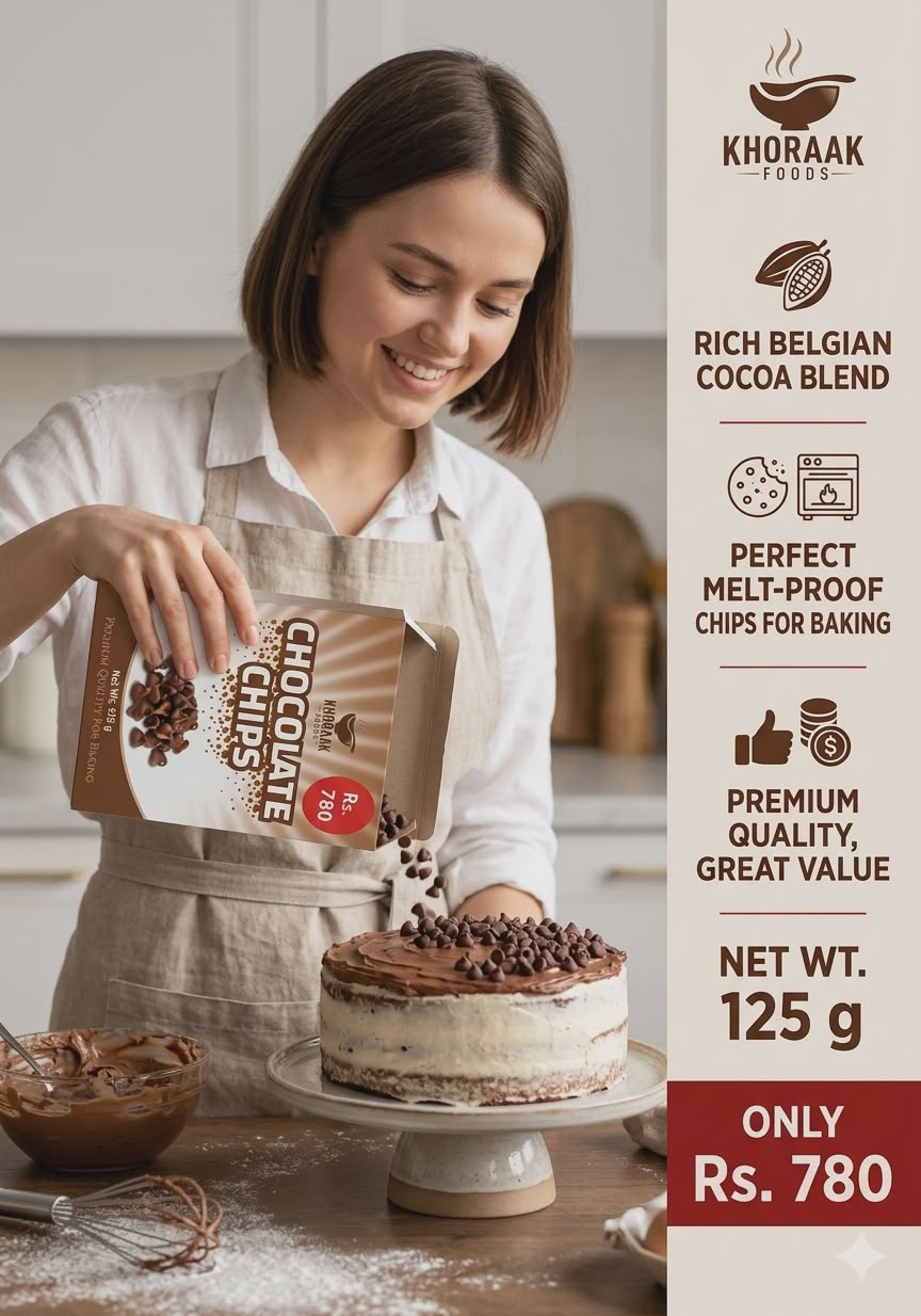 Khoraak Foods easy to use chocolate chips for home baking