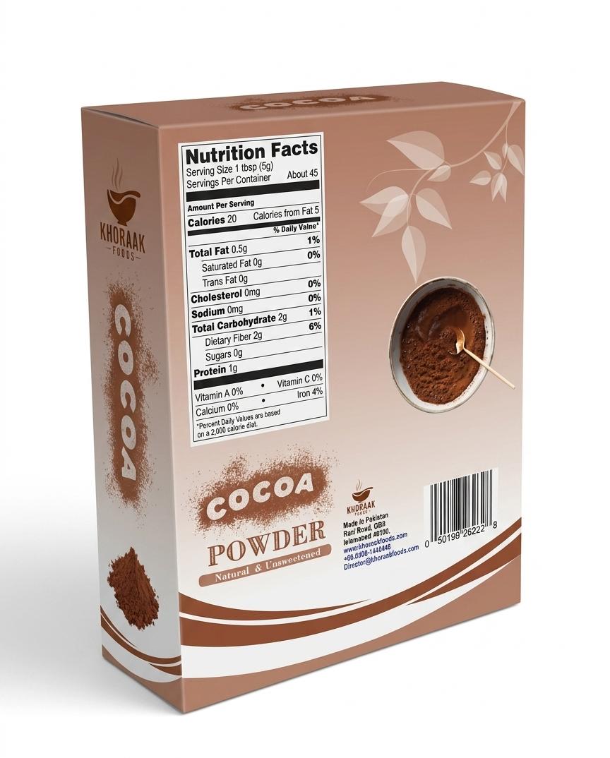 Khoraak Foods Premium Cocoa Powder No Additives Pure Quality