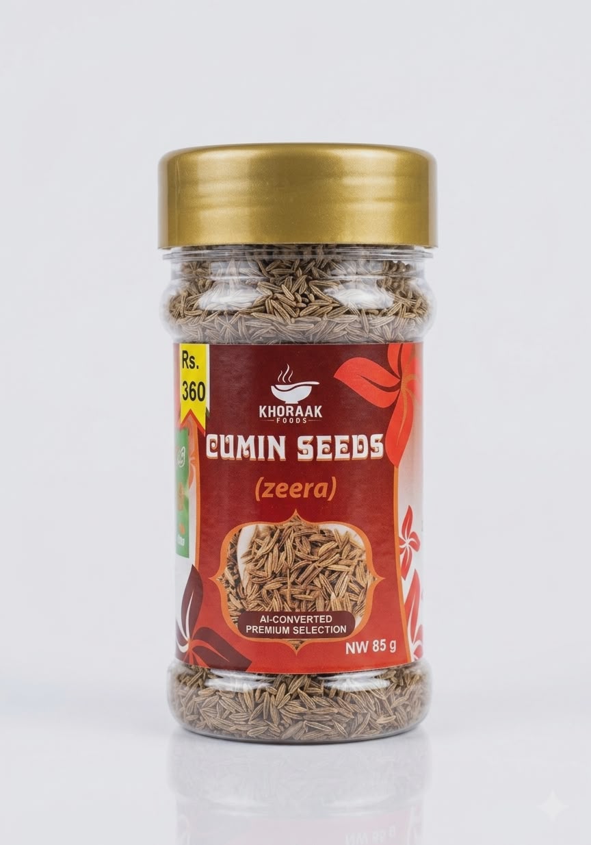 Khoraak Foods premium cumin seeds (Zeera) jar