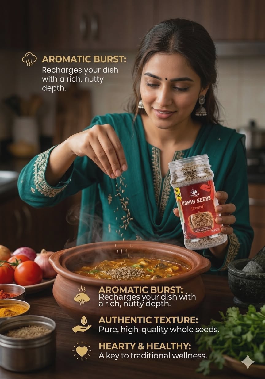 Khoraak Foods premium cumin seeds (Zeera) jar