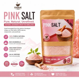 Khoraak Foods Pink Salt Crystals 700g Kraft Pack Premium Himalayan Pink Rock Salt for Salt Grinders and Cooking