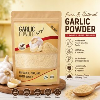 GARLIC POWDER PURE 200g is made of dehydrated garlic cloves