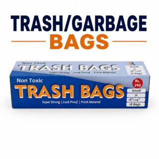 Non Toxic Trash Bags Small 5L with 18 leak proof and super strong garbage bags for everyday household use.
