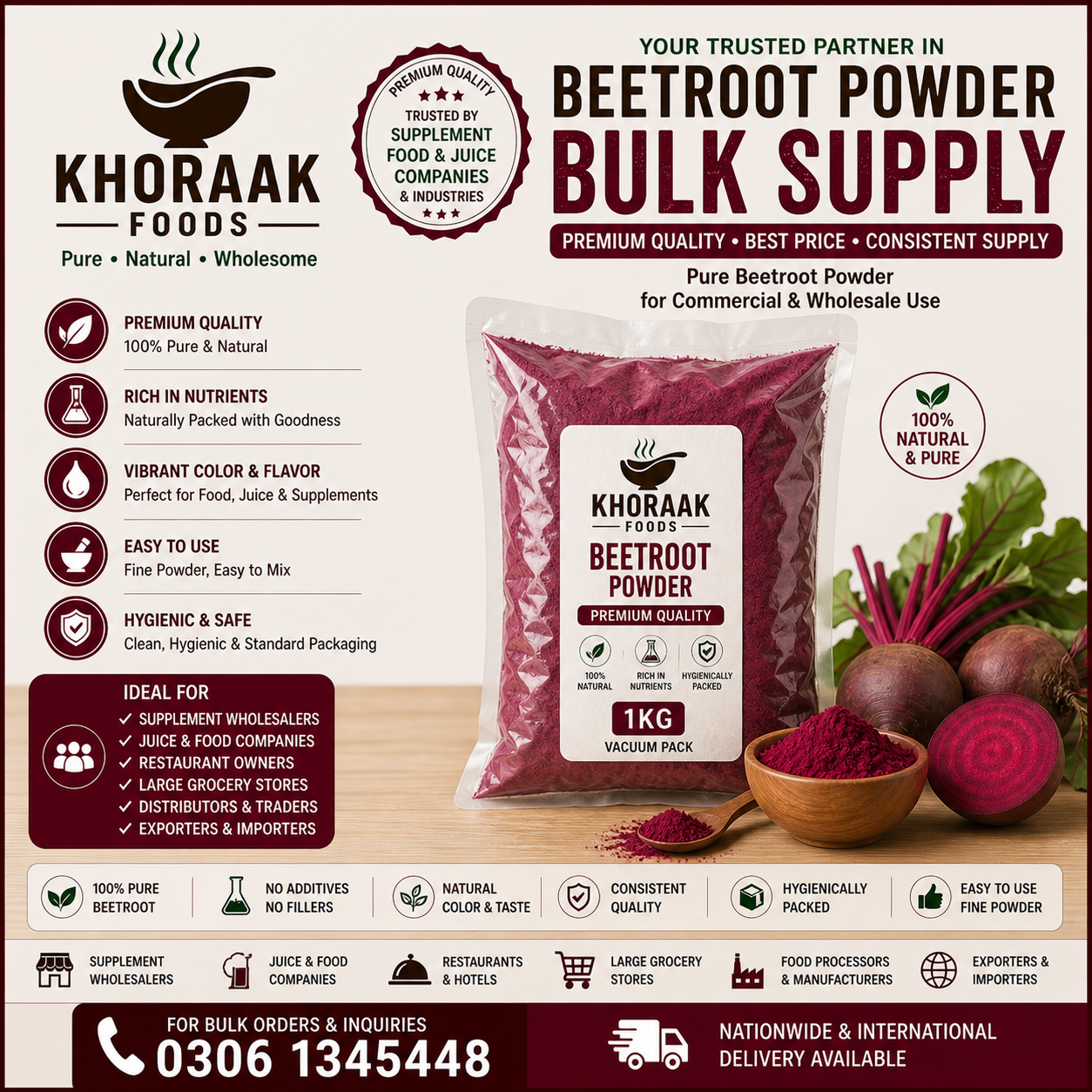 Beetroot powder wholesale bulk supply . Juice and supplement companies. Chikandar