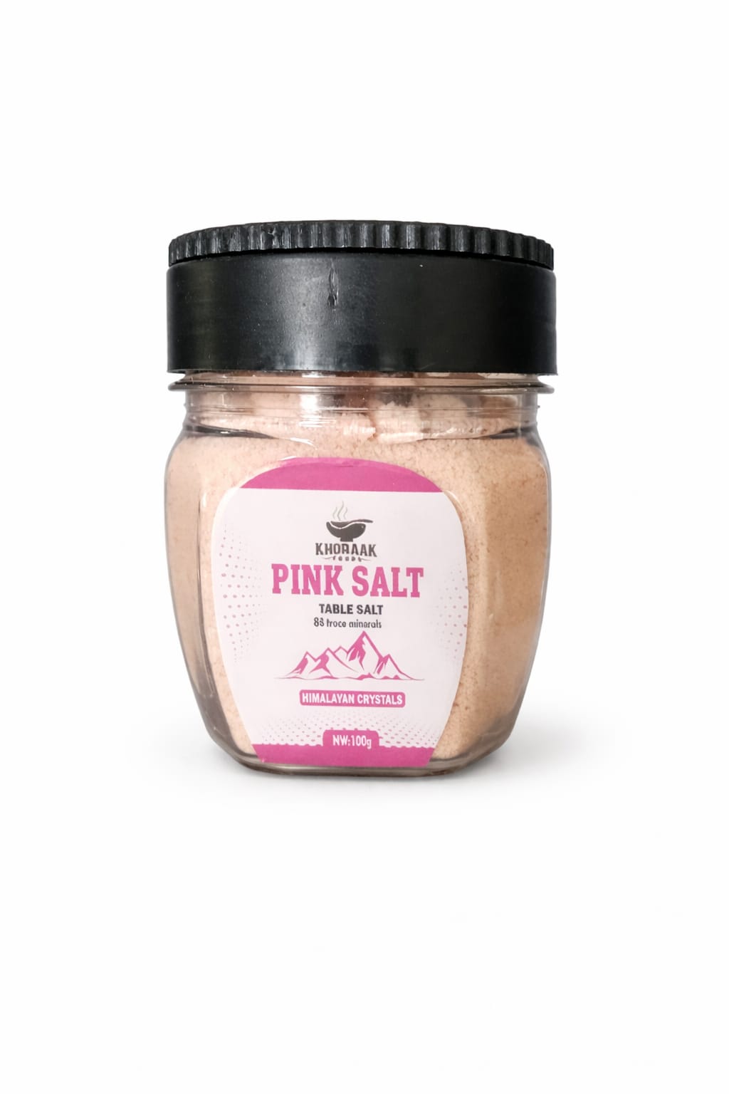 Himalayan pink table salt 100g fine grain with dispenser natural mineral salt
