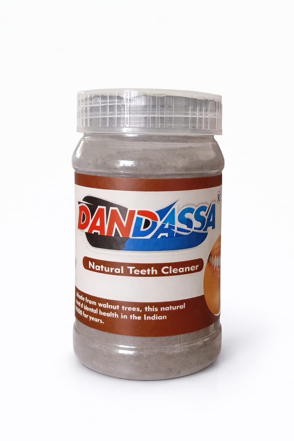 DANDASSA natural teeth cleaner jar with herbal tooth powder for dental care