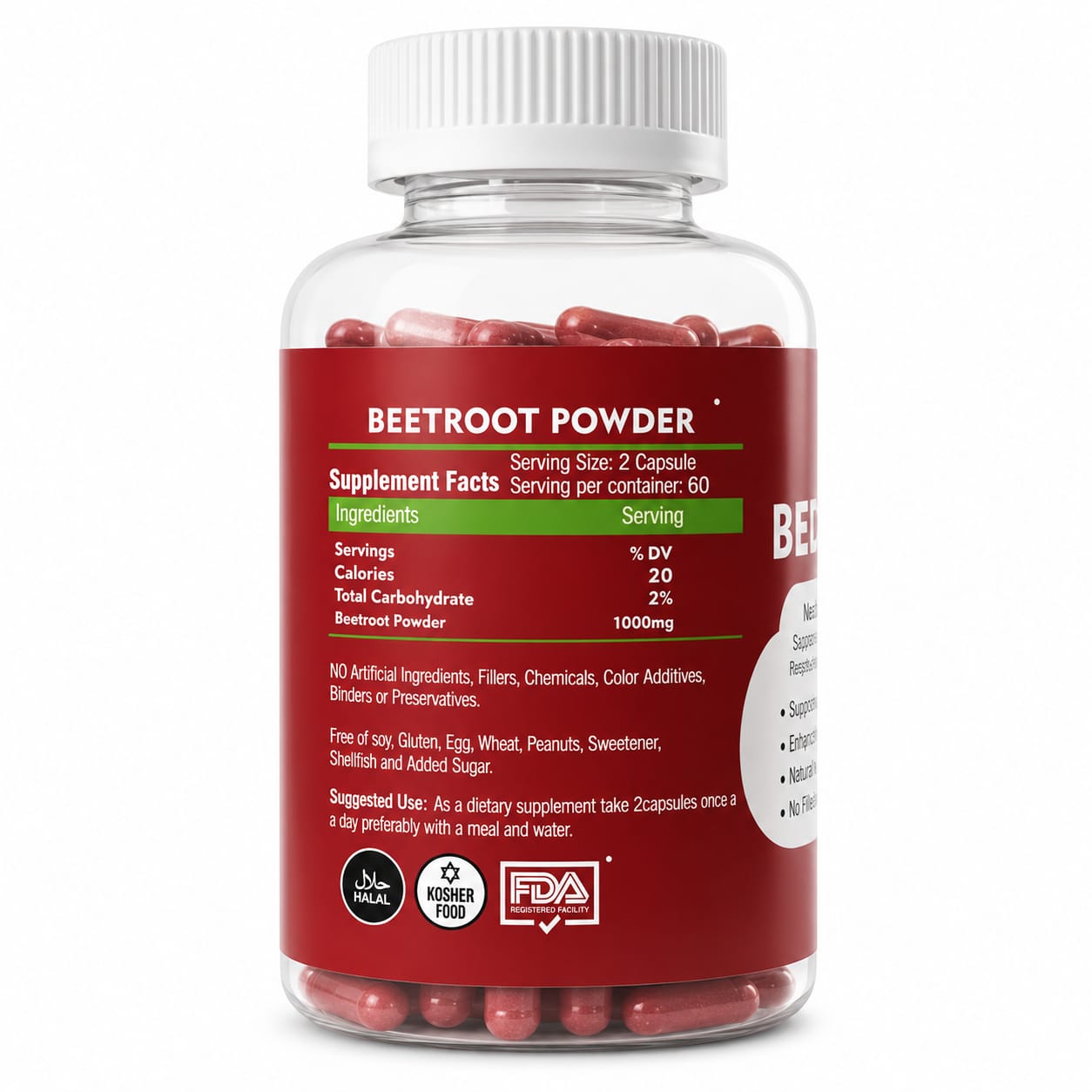 Plantia USA Beetroot Powder Veg Capsules
