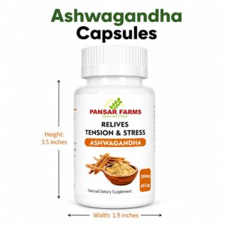 Ashwagandha Capsules 500mg – Stress Relief & Energy Support | Pansar Farms