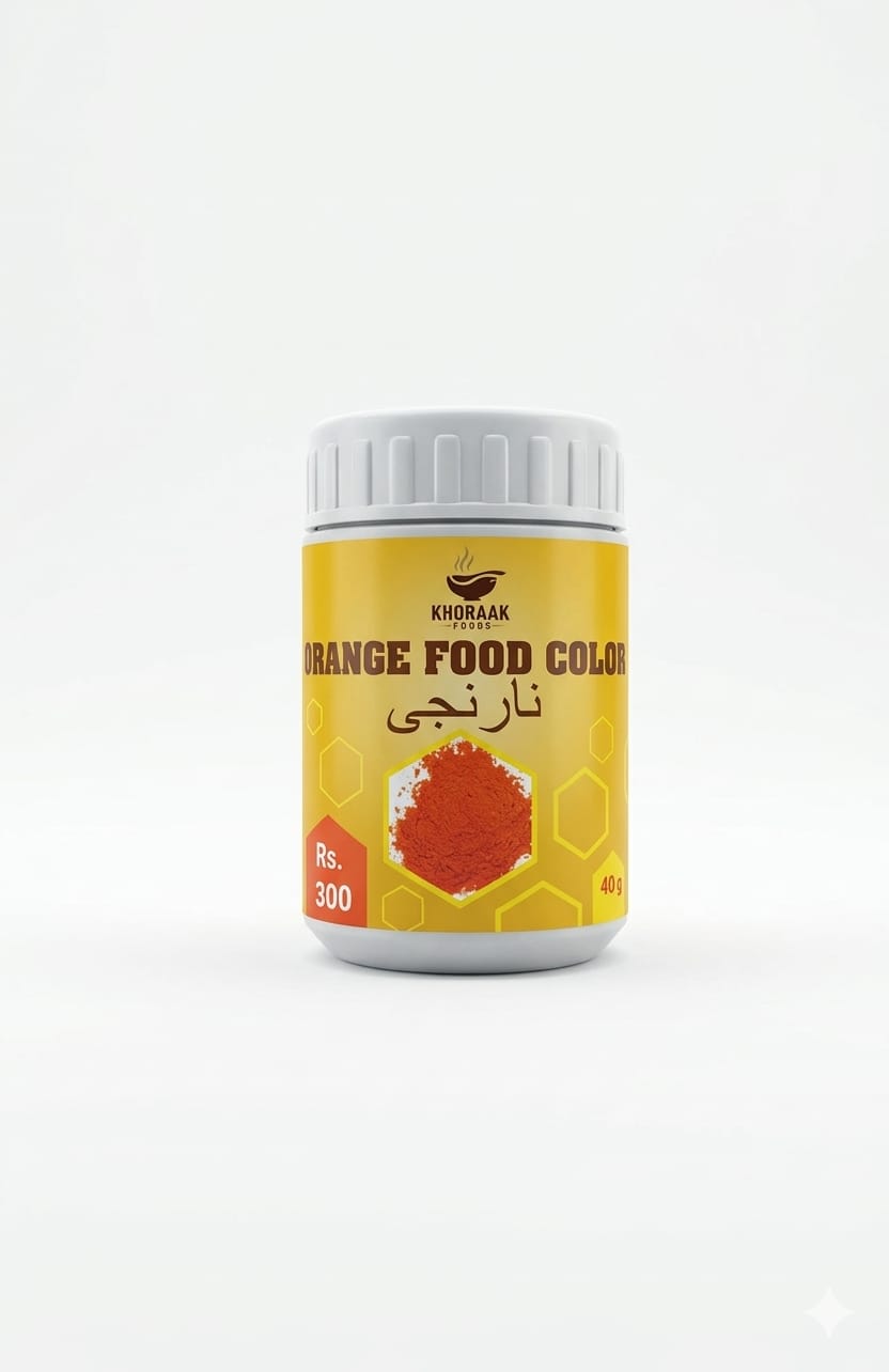 Khoraak Foods Orange Food Color 40g jar bright edible food color powder