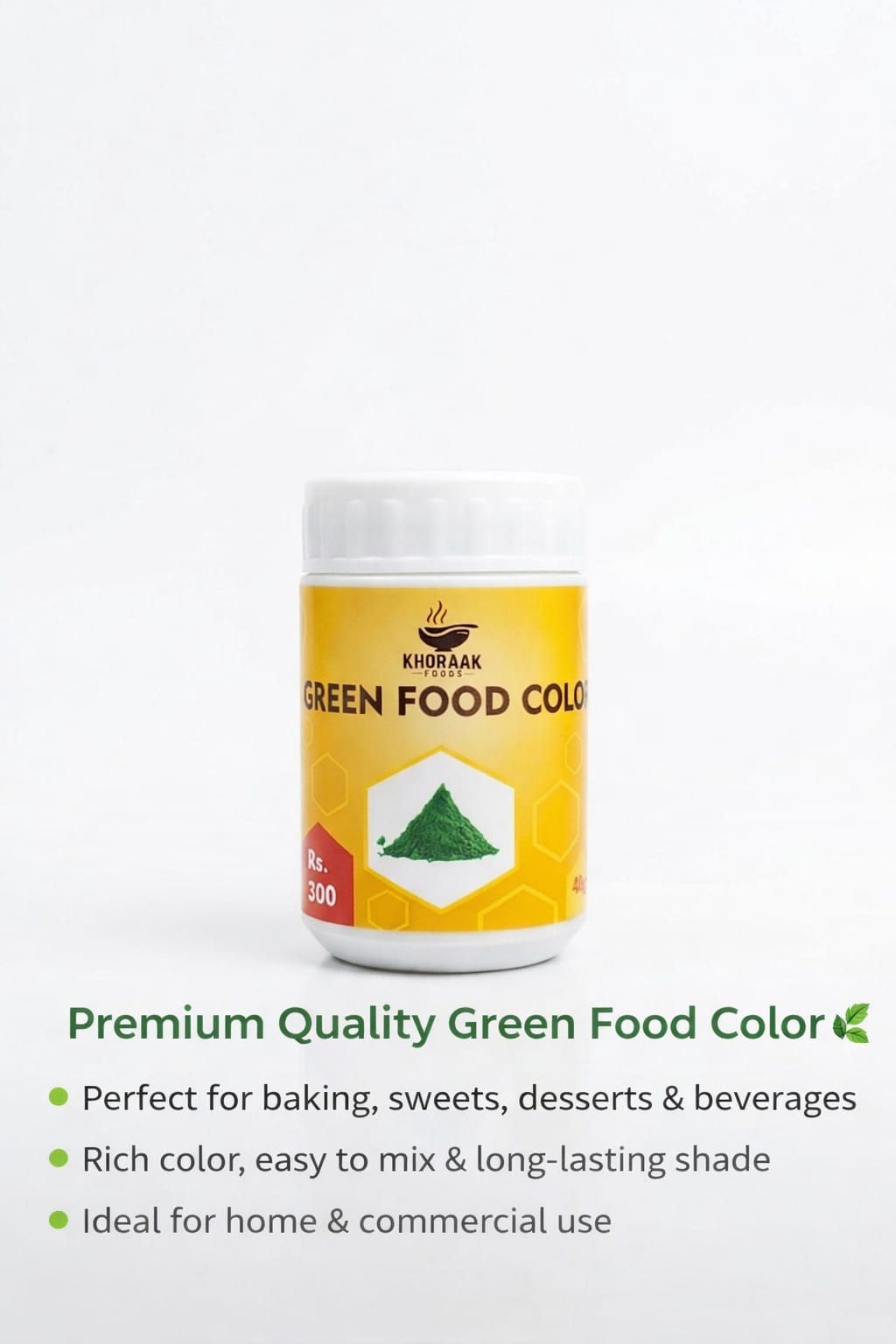 Khoraak Foods food color 40g safe edible green color powder