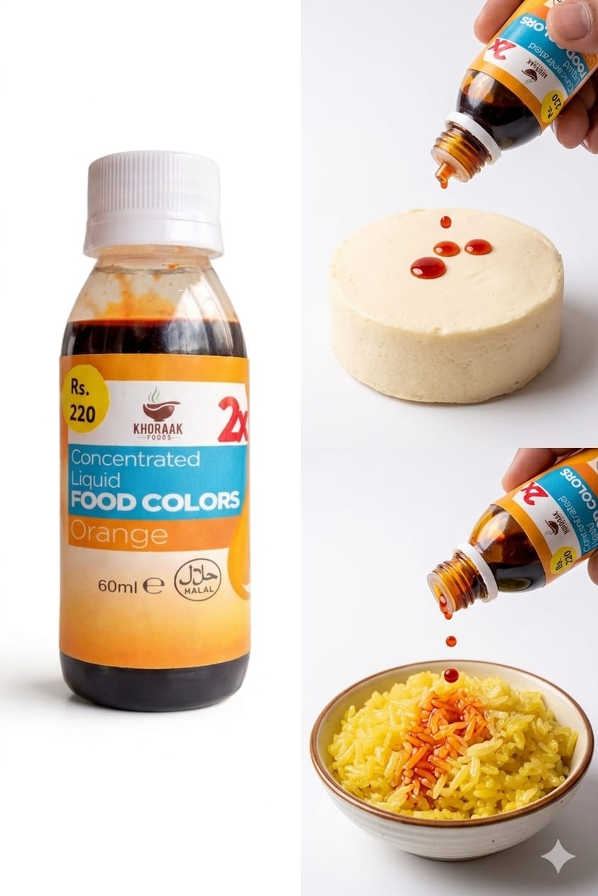 orange food color used in cakes desserts drinks baking decoration vibrant color