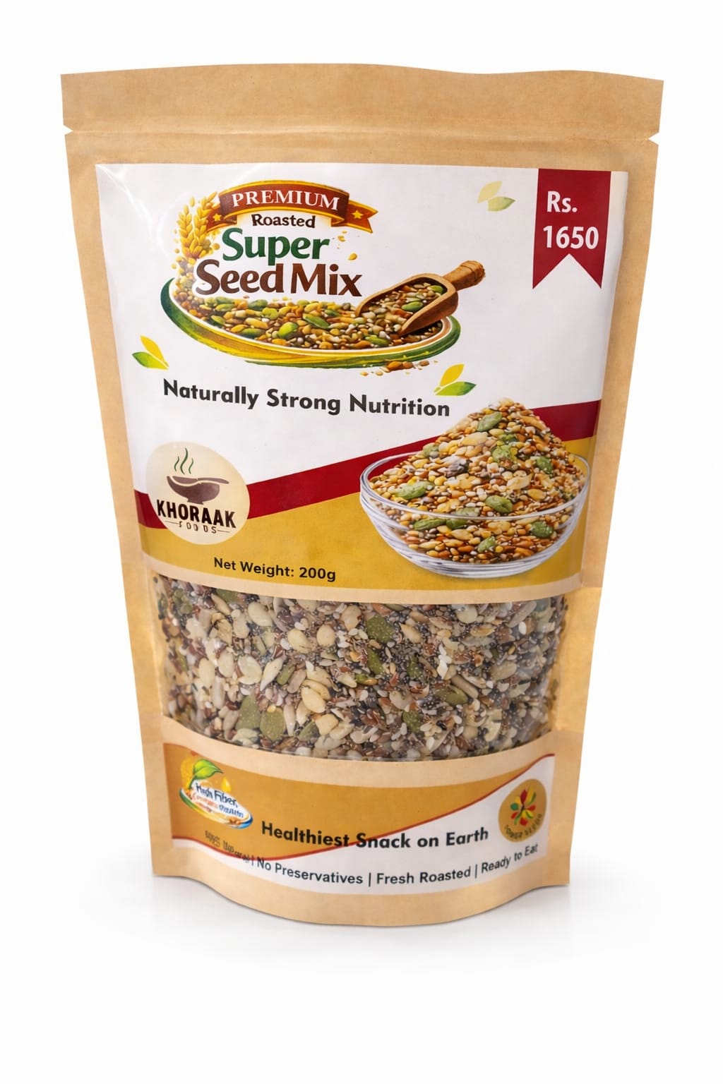 Premium Roasted Super Seed Mix 200g pouch