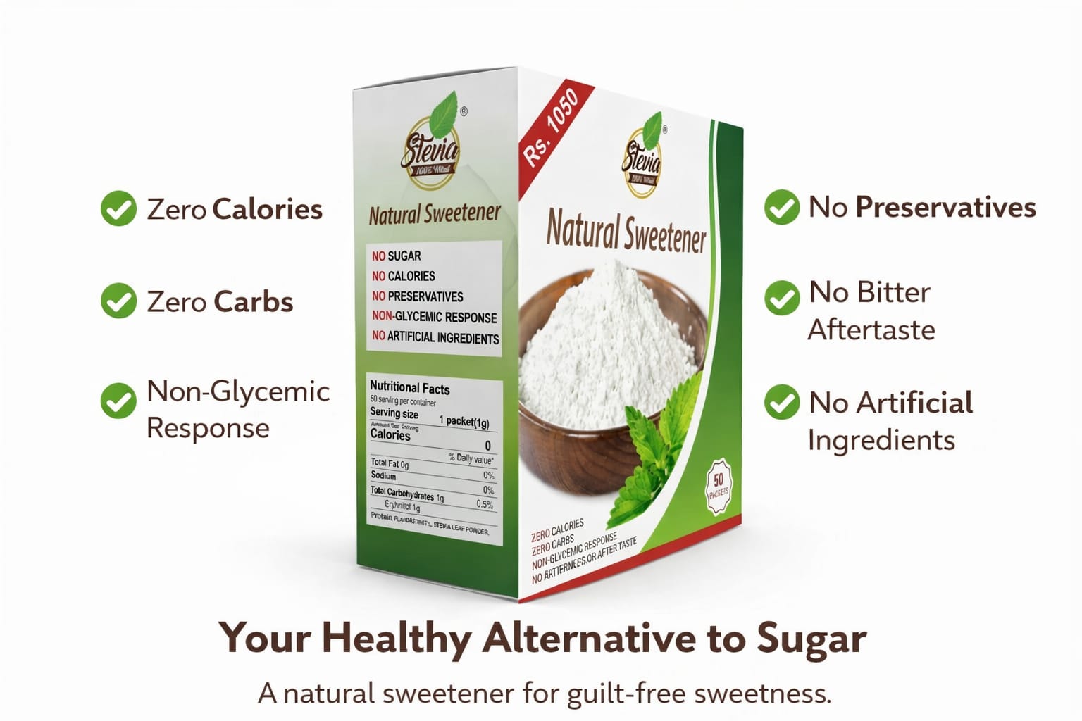 stevia benefits zero calories no sugar no carbs