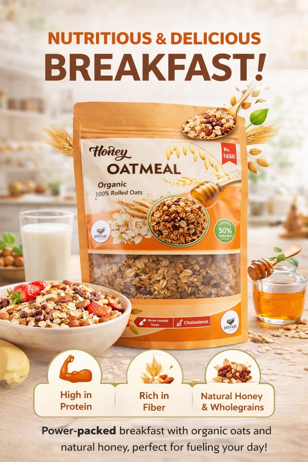 Premium Oatmeal 240g Khoraak Foods Pakistan