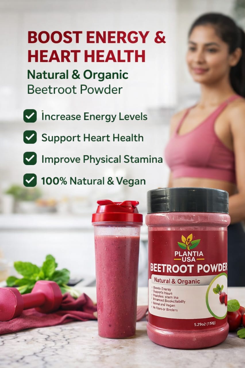 Plantia USA Beetroot Powder energy stamina heart health benefits