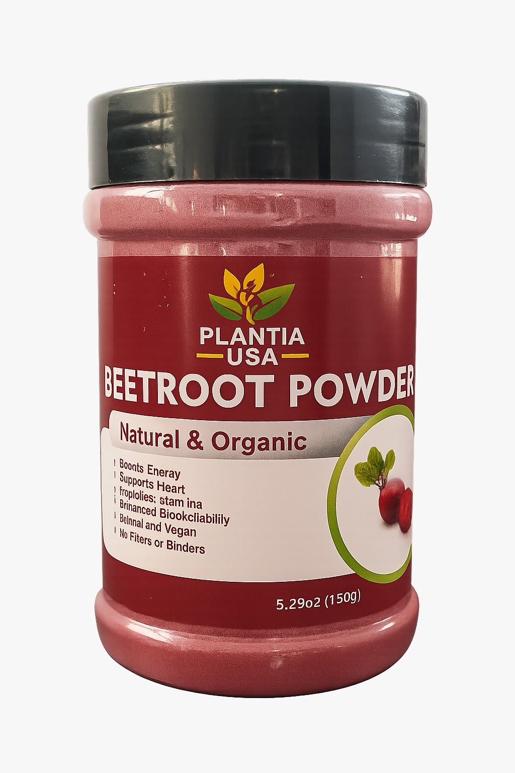 Plantia USA Beetroot Powder fine texture natural supplement