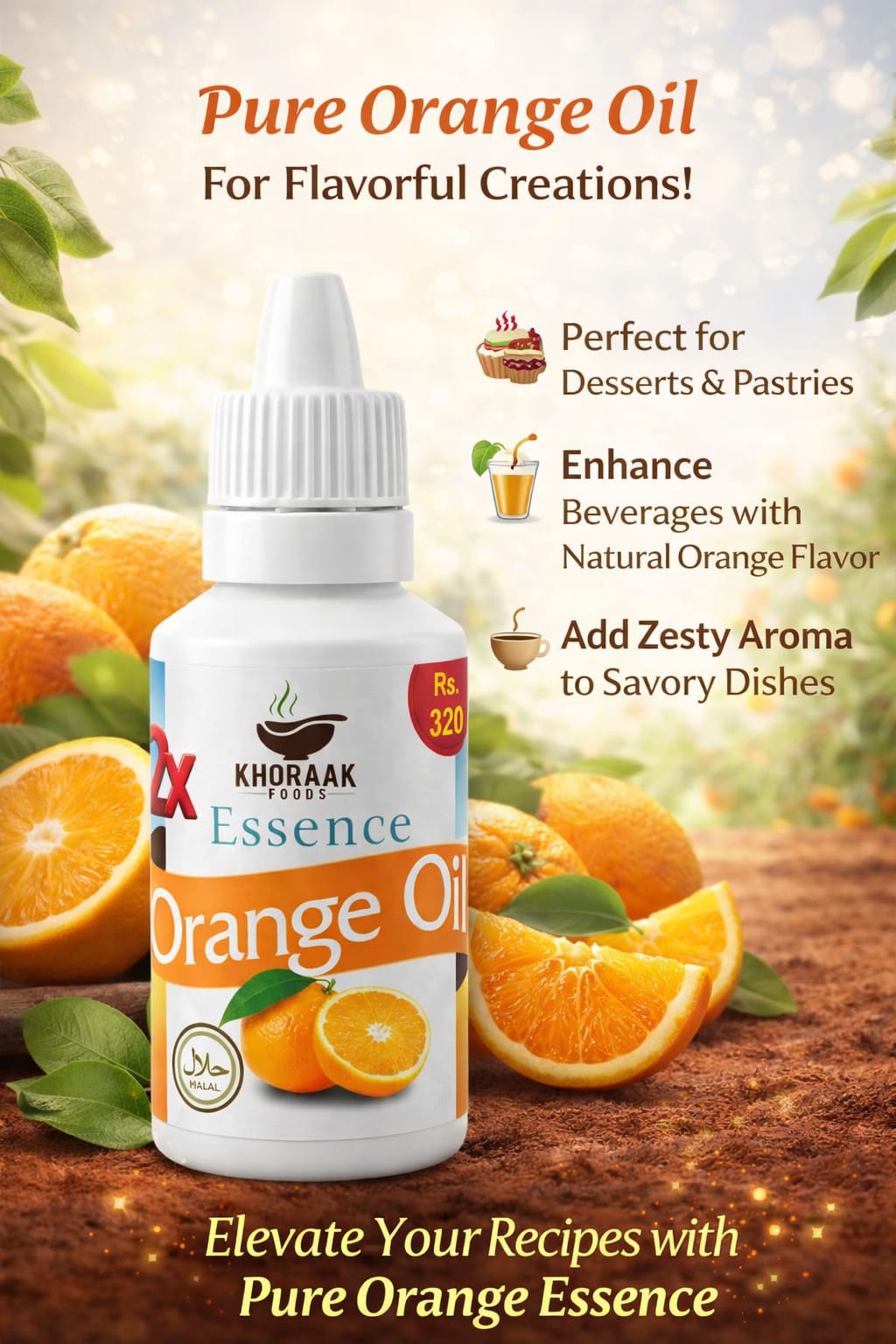 orange oil essence 20ml Pakistan Khoraak Foods