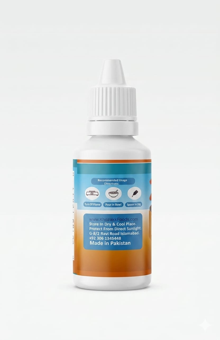 Khoraak Foods essence packaging and quality label