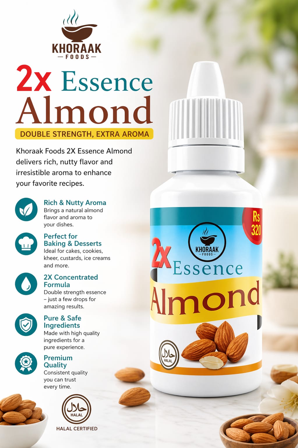almond essence 20ml Pakistan Khoraak Foods 🌰