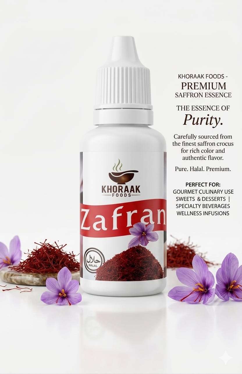 Zafran essence used in desserts and drinks