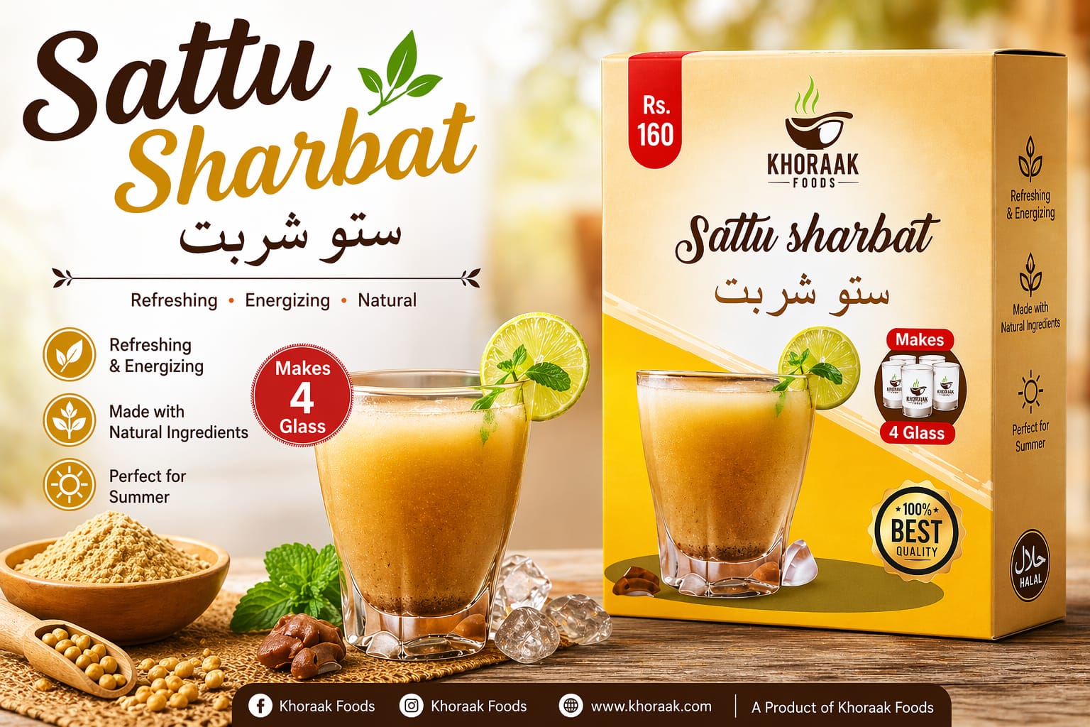 sattu sharbat Pakistan Khoraak Foods 🥤