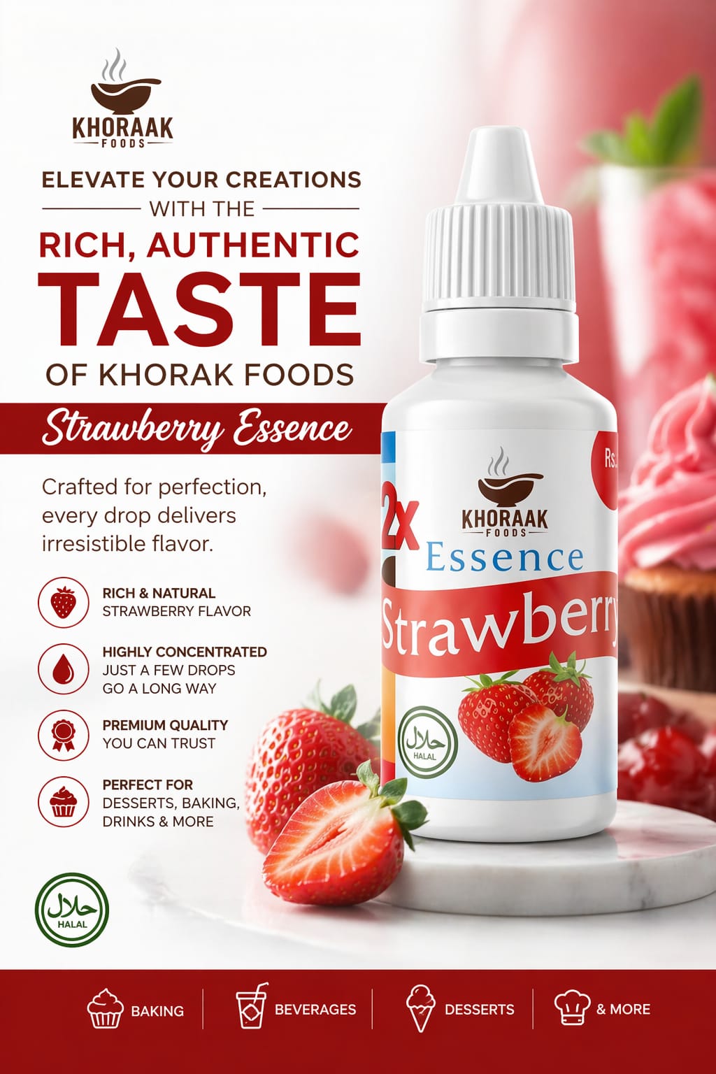 strawberry essence 20ml Pakistan Khoraak Foods 🍓