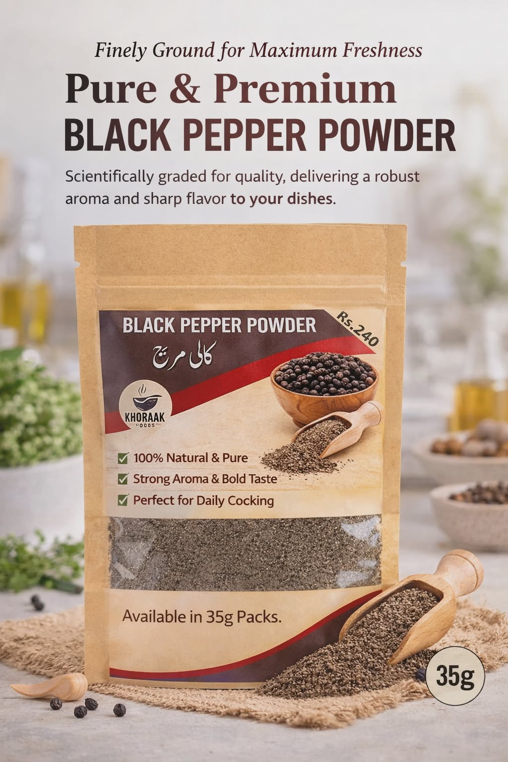 Black Pepper Powder 35g – Premium Quality Kali Mirch Powder