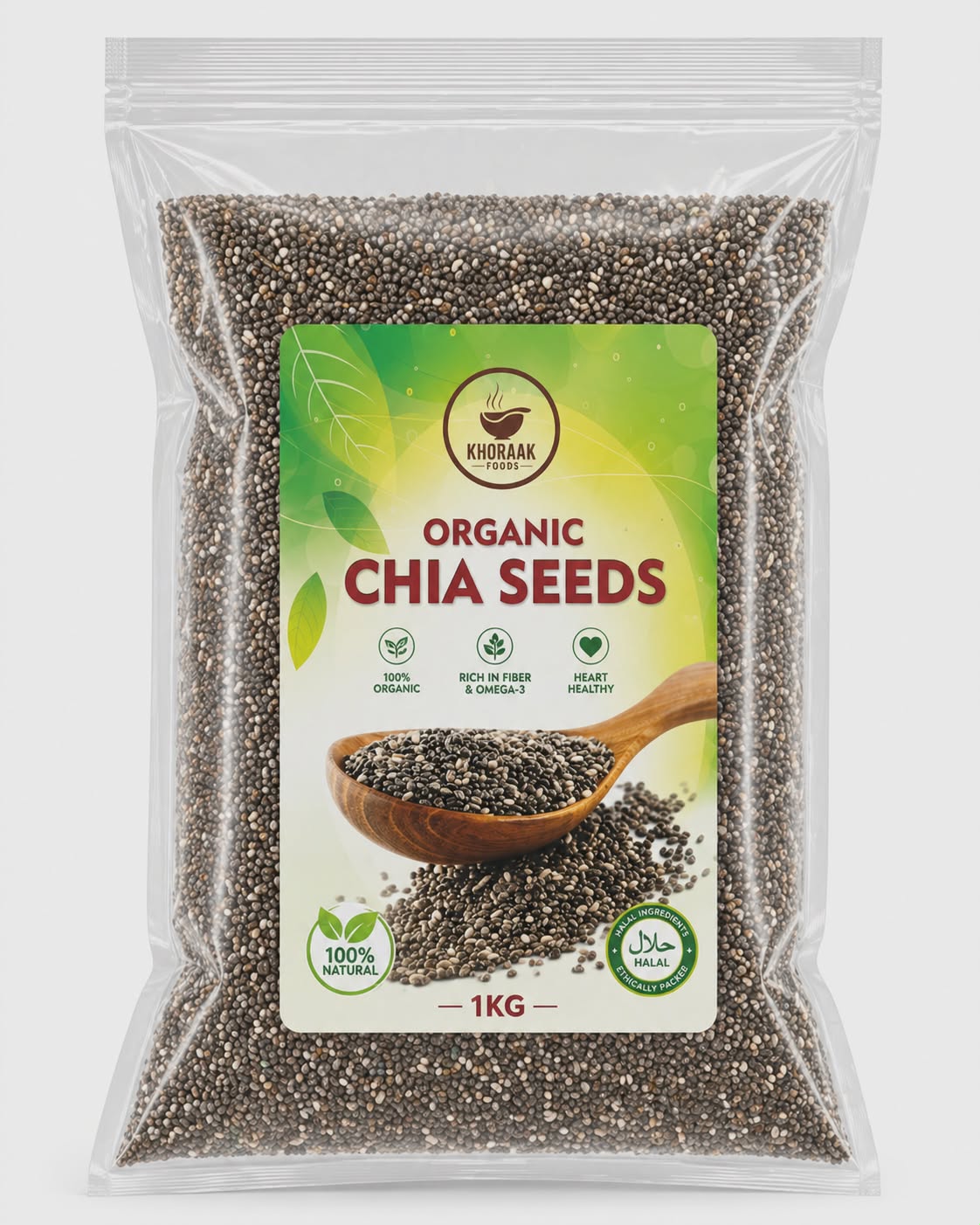 Khoraak Foods Pure Chia Seeds Hygienically Packed Healthy Seeds