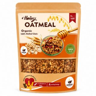 Honey Oatmeal Organic 100% Rolled Oats with Nuts & Seeds – High Fiber Healthy Breakfast Granola – Weight Loss & Energy Boosting Oats