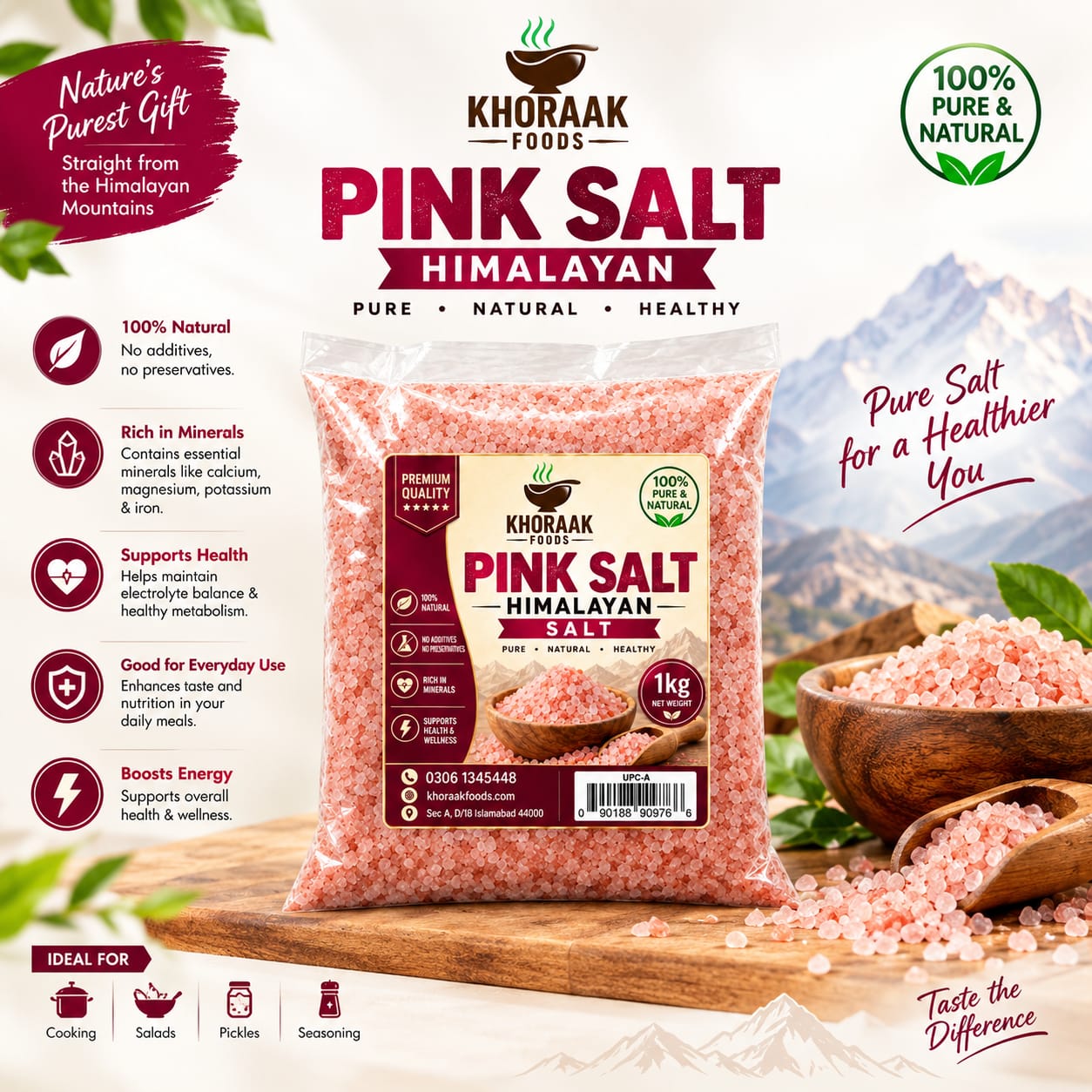 Pink Himalayan Salt Bulk | Salt 1KG 12KG 25KG Export Quality
