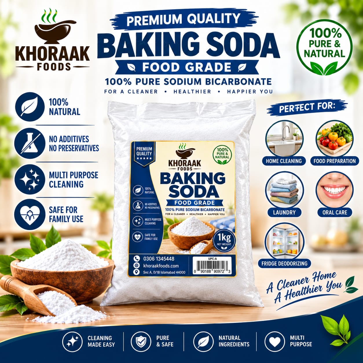 Baking Soda Bulk Pakistan | Sodium Bicarbonate 1KG 10KG 25KG Food Grade