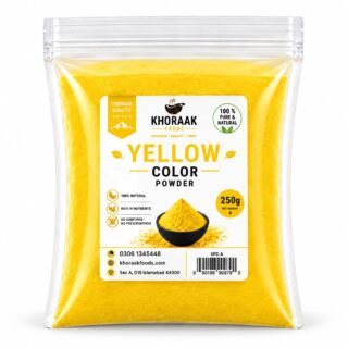 💛 Yellow Food Color Powder 250g Bulk Pack | Food Grade Plant-Based Food Coloring | Khoraak Foods