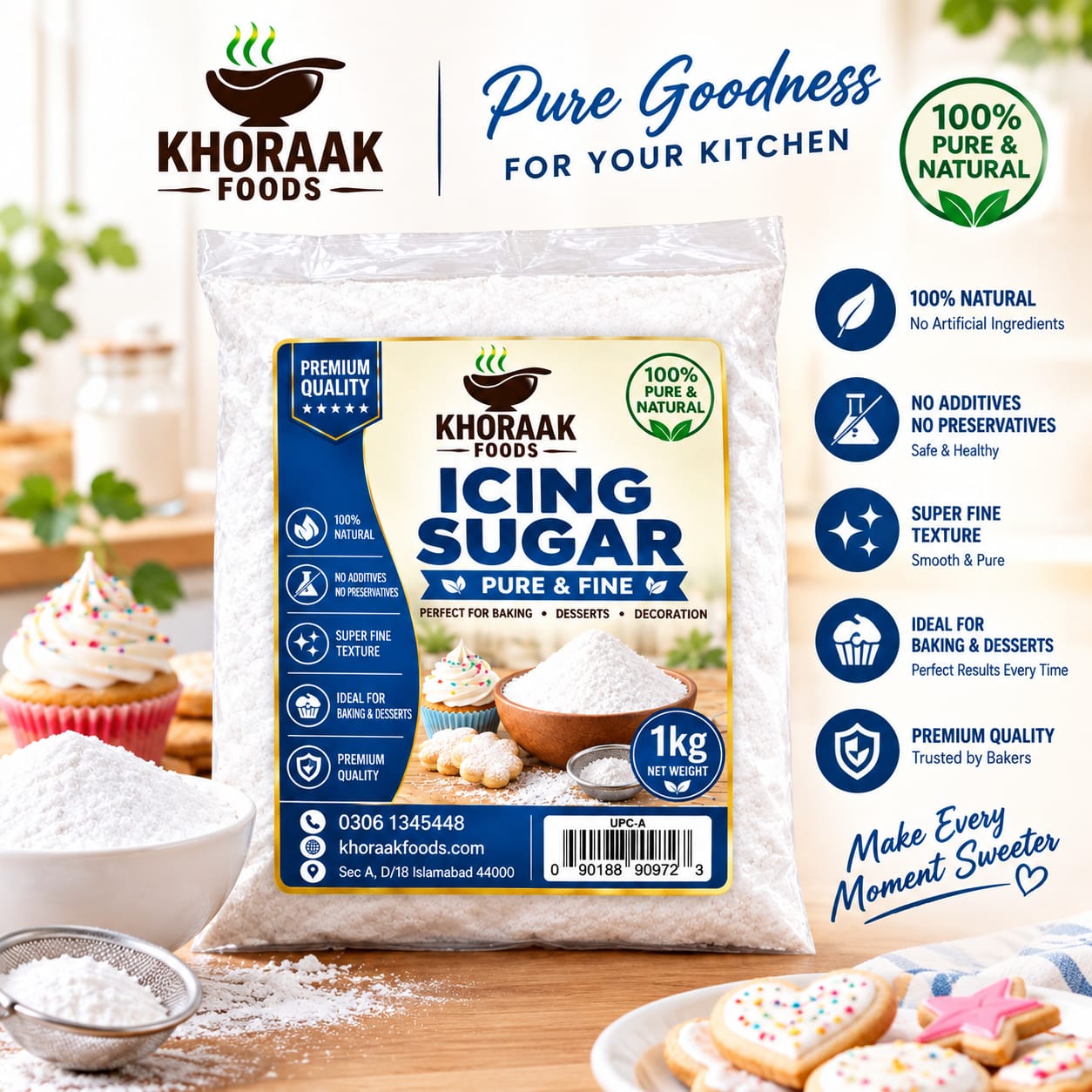 Icing Sugar Bulk Pakistan | Powdered Sugar 1KG 10KG Bakery Grade