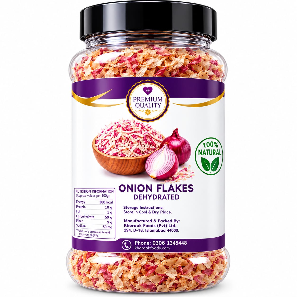 Khoraak Foods Dried Onion Flakes – Premium Dehydrated Onion