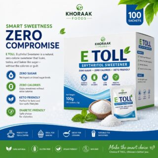 E-TOLL Erythritol Sweetener Sachets 100 pcs