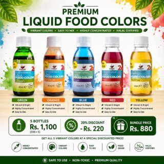 Red Yellow Blue Green Orange Food Colors bundle
