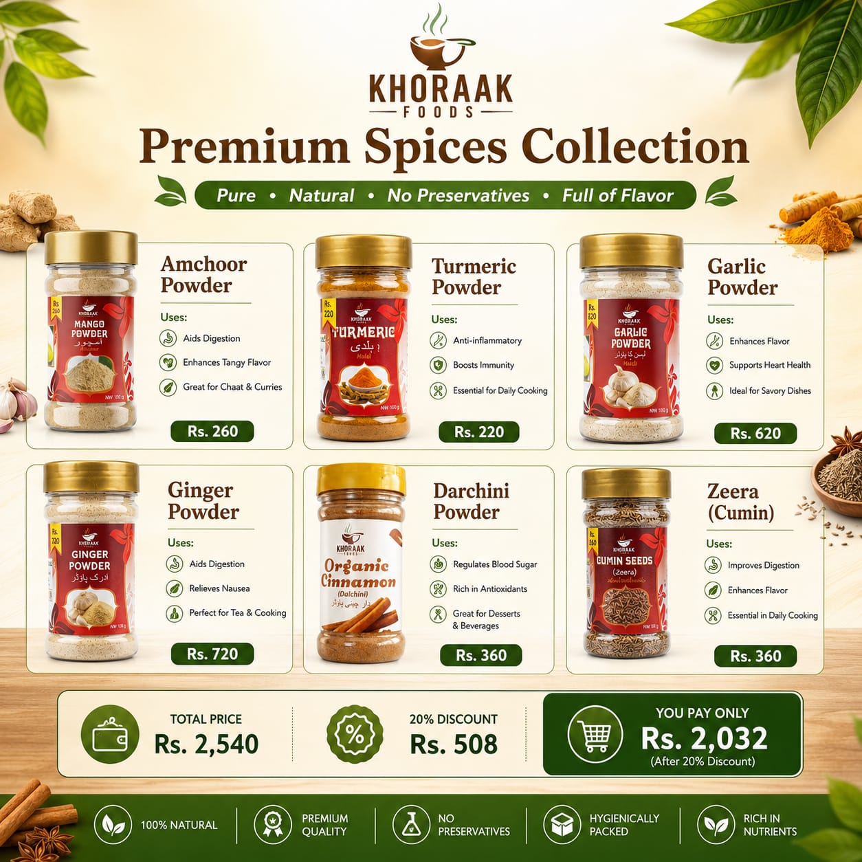 Khoraak Foods Spices Collection Bundle