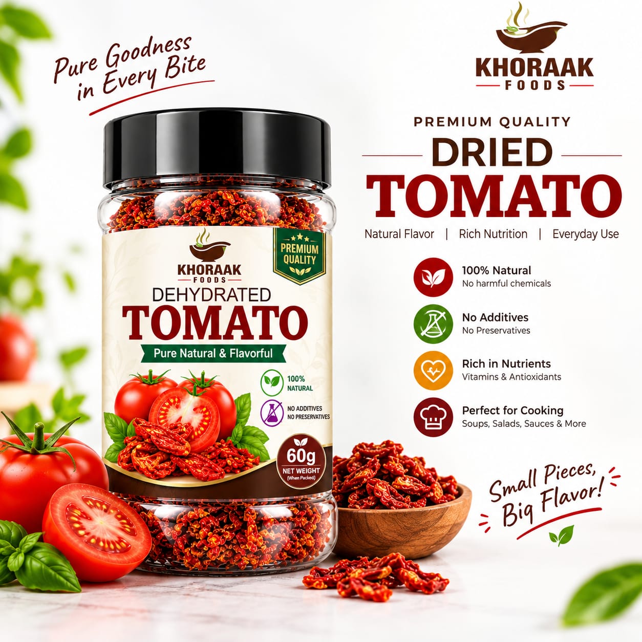 Dehydrated Tomato 60g | Premium Dried Tamatar Pakistan