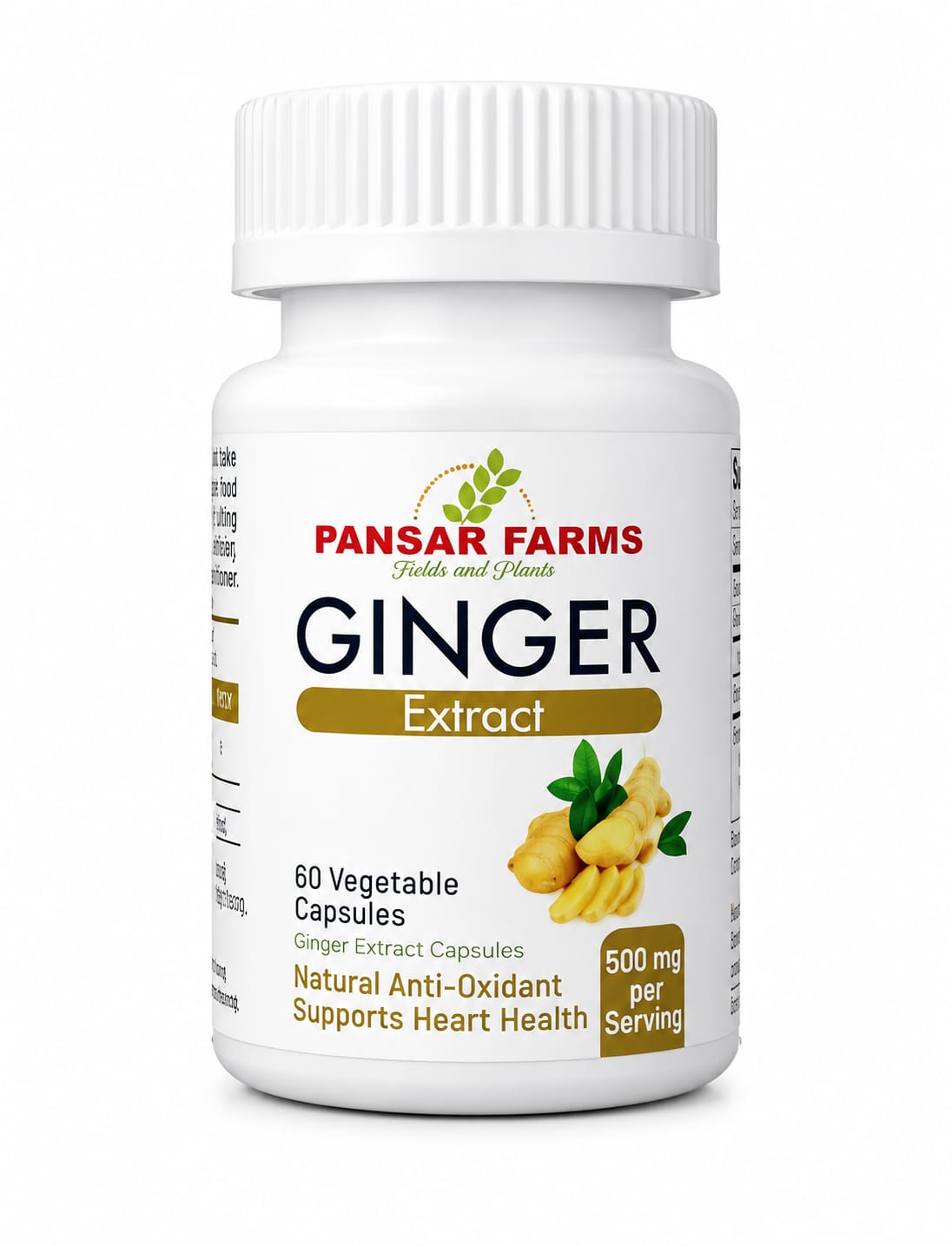 Pansar Farms Ginger Capsules 500mg