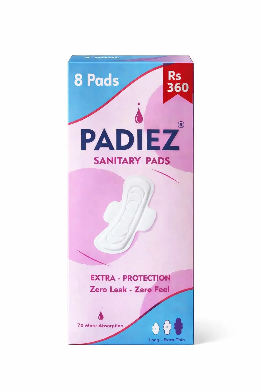 PADIEZ Sanitary Pads – Soft, Comfortable & Leak-Proof (8 Pads/Box)